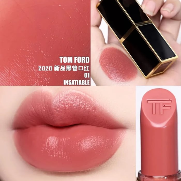 Son Tom Ford Lip Color Matte màu 01 Insatiable hồng cam đất