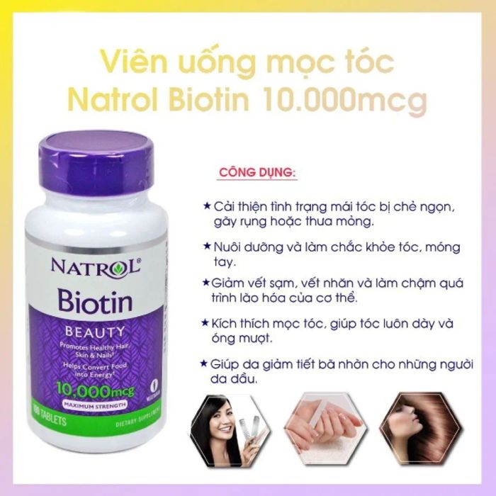 Đánh giá chi tiết viên uống mọc tóc Natrol Biotin