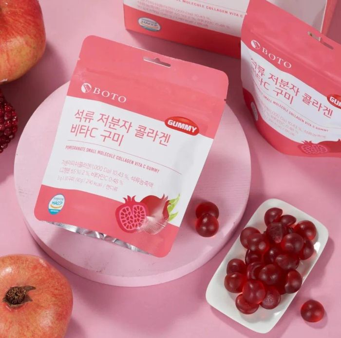 Kẹo dẻo BOTO lựu đỏ Pomegranate Collagen Vita C Gummy