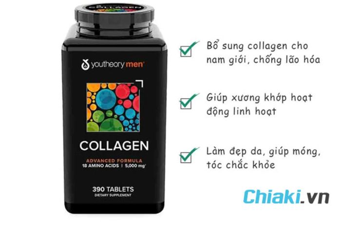 Collagen Youtheory Men's Type 1 2 & 3 cho nam