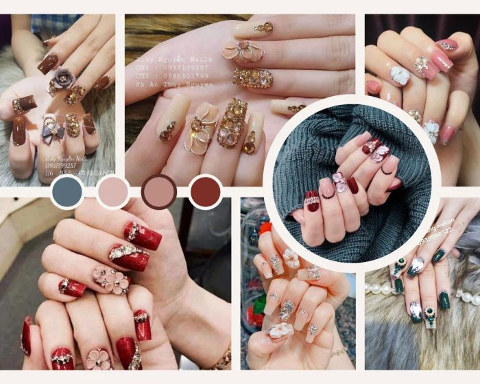 Mẫu nail đẹp đính đá