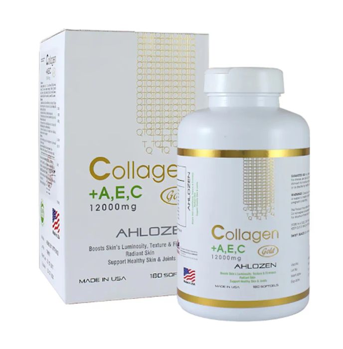 Viên Uống Collagen AEC Gold 12000mg, Hộp 180 Viên, Lựa Chọn Tốt Cho Tuổi 25