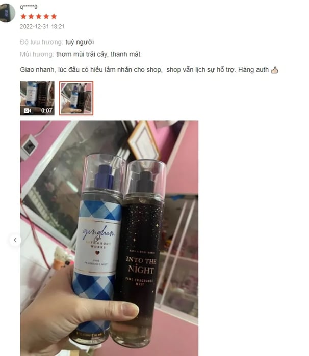 Review Body mist Gingham