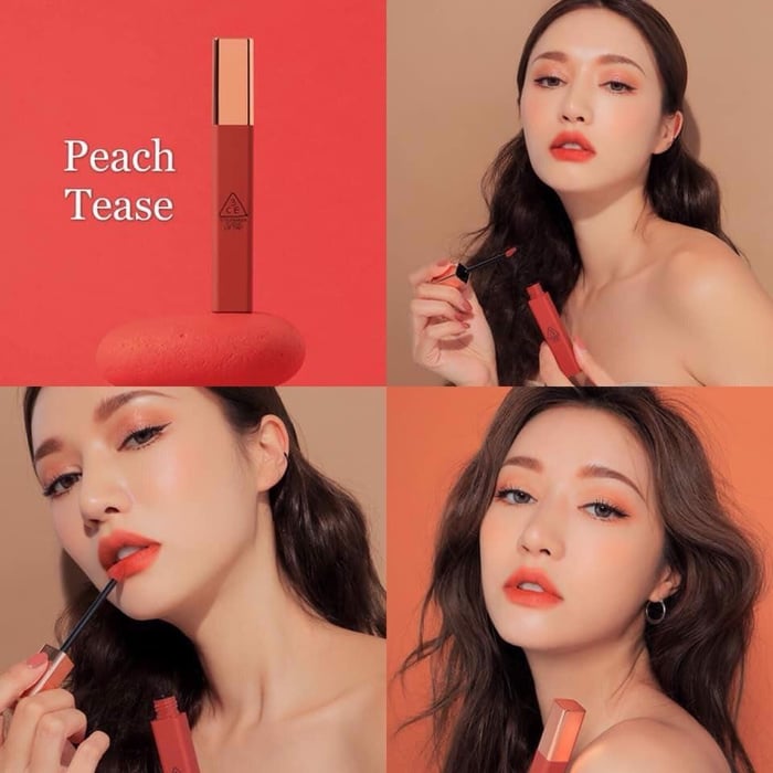 Son Kem 3CE Cloud Lip Tint Peach Tease Cam San Hô