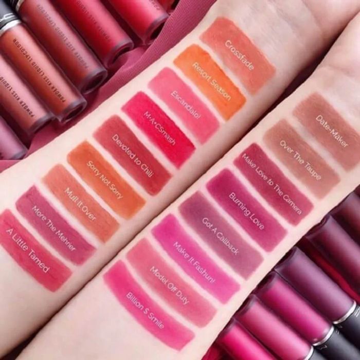 Bảng màu son Mac Powder Kiss Liquid Lipcolour