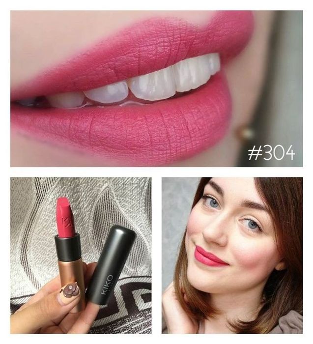 Swatch chi tiết màu son kiko Velvet Passion Matte Lipstick đang hot nhất hiện nay