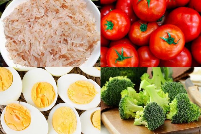 Cháo trứng cà chua cho bé ăn dặm nấu kèm ruốc