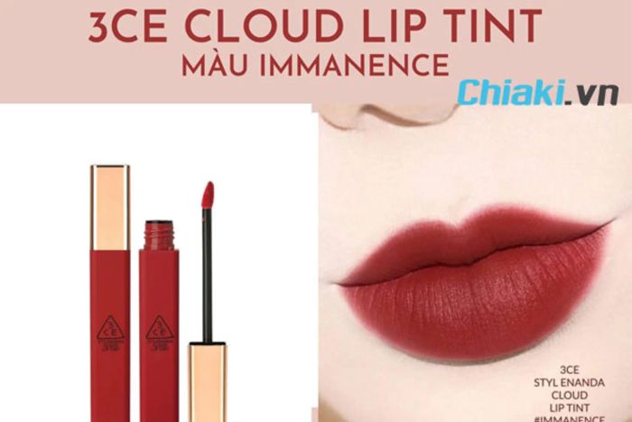 3CE Cloud Lip Tint - màu Immanence đỏ trầm rượu vang