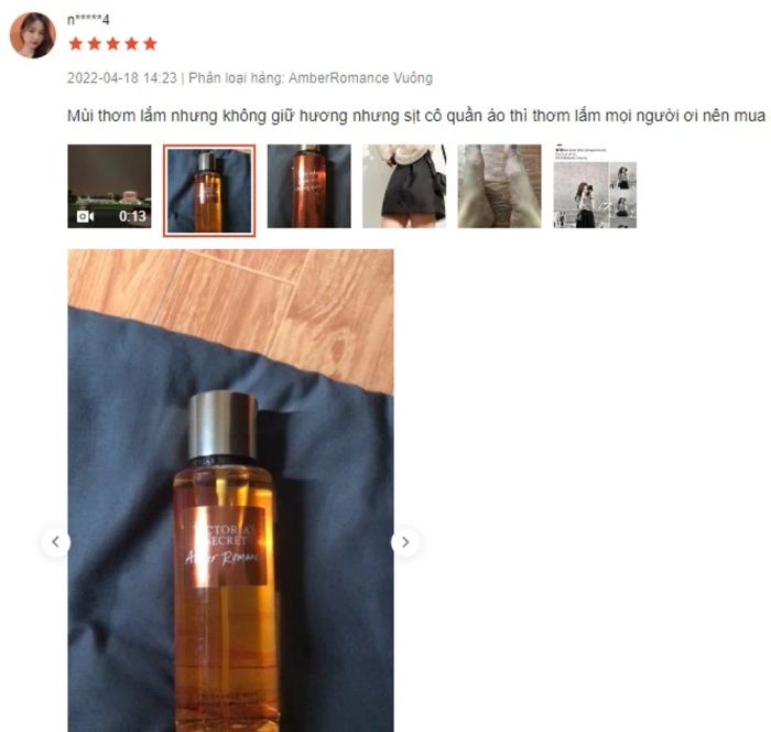 Đánh giá sản phẩm Victoria's Secret Body Mist Hương Very Sexy