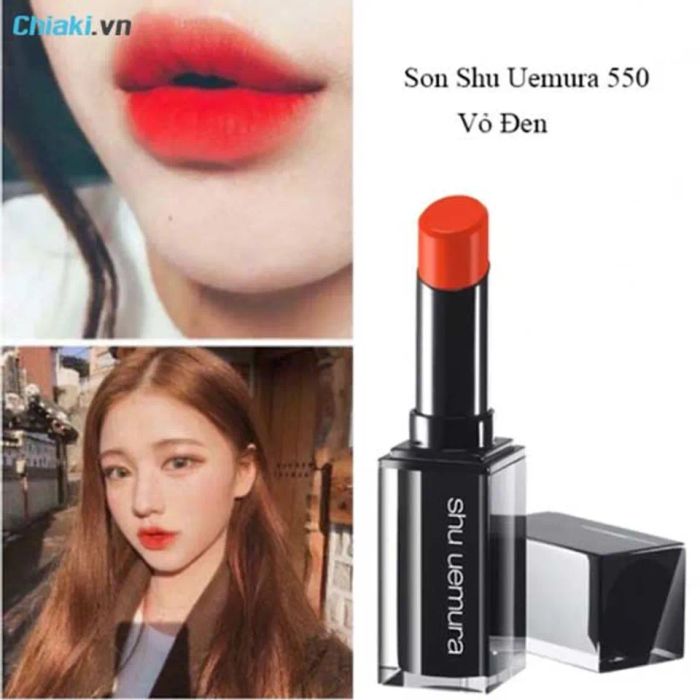 Son Shu Uemura Matte màu 550 cam đỏ