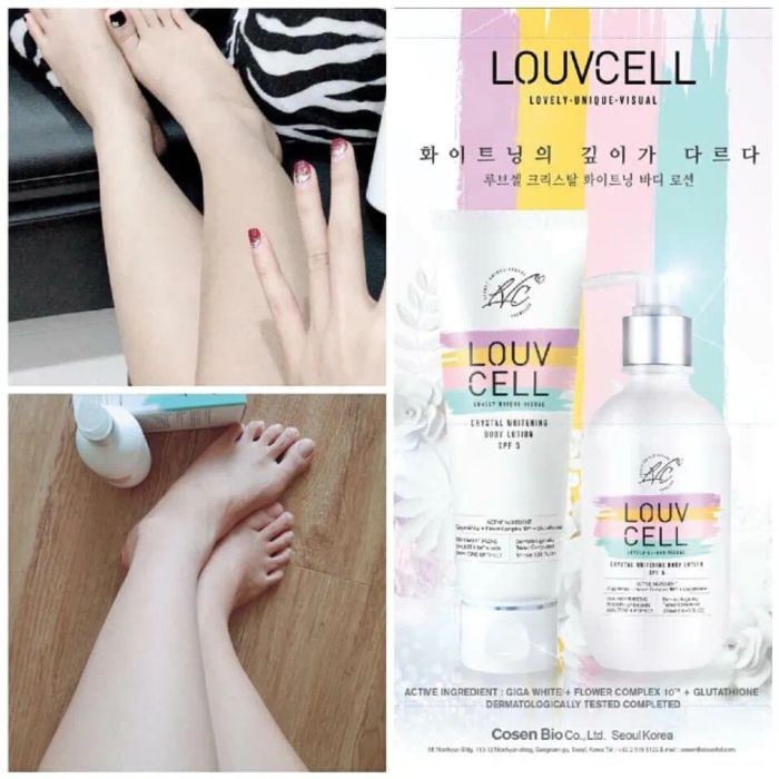 Công dụng hiệu quả của kem dưỡng thể trắng da Body Louv Cell