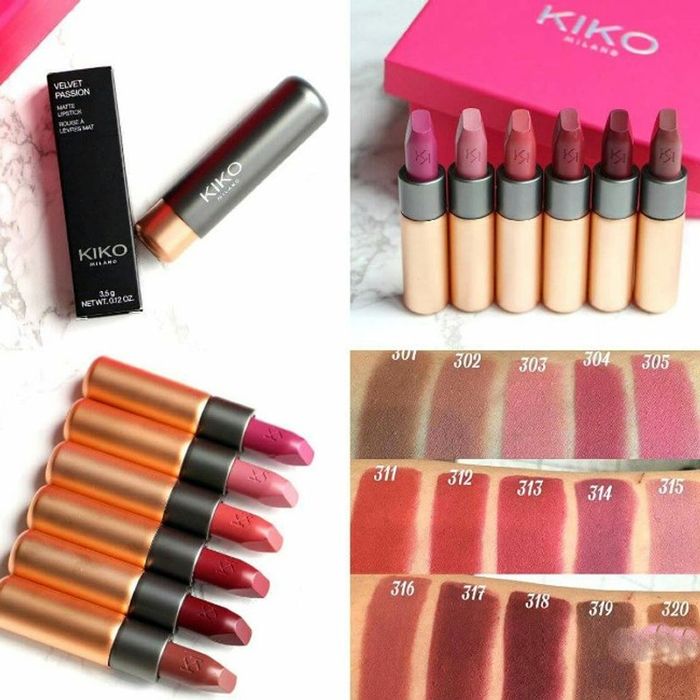 Bảng màu son Kiko Velvet Passion Matte Lipstick đang rất hot