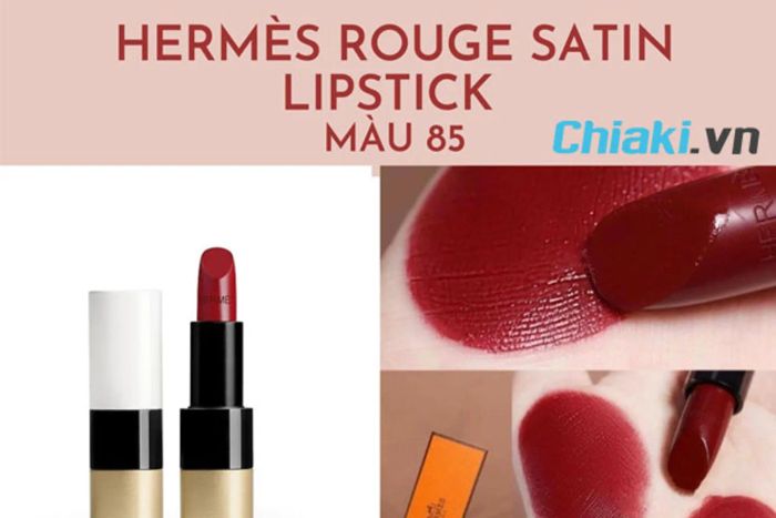 Hermès Rouge Satin Lipstick màu son đỏ mận