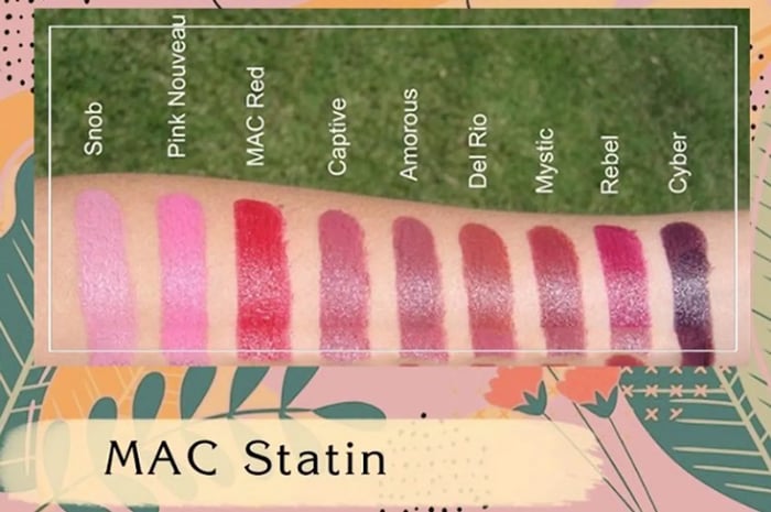 Bảng màu son MAC Satin