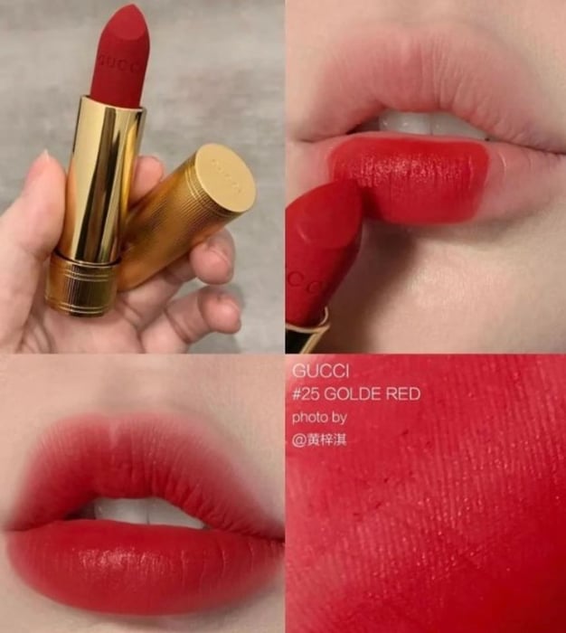 Son Gucci Màu 25 Goldie Red Matte Đỏ Hồng