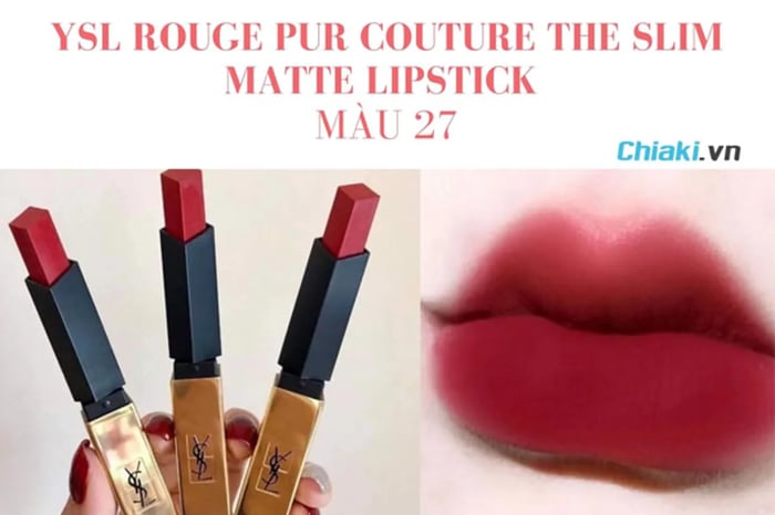 YSL Rouge Pur Couture The Slim Matte Lipstick màu son đỏ lạnh