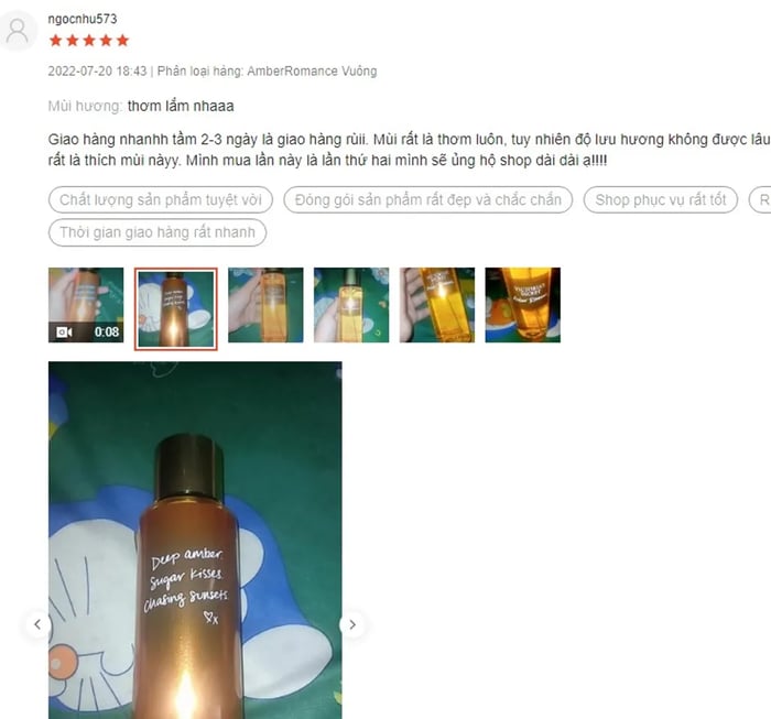 Đánh Giá Xịt Thơm Victoria's Secret Body Mist Amber Romance