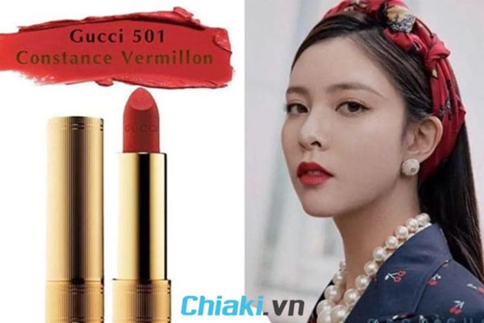 Thỏi Son Gucci 501 Constance Vermilion Rouge À Lèvres Satin Lipstick