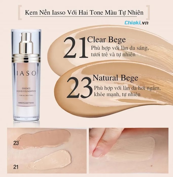 Kem nền chống nắng Hàn Quốc IASO Essence Liquid Foundation