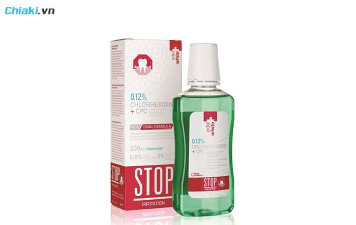 nước súc miệng không cồn Edelwhite Stop Irritation