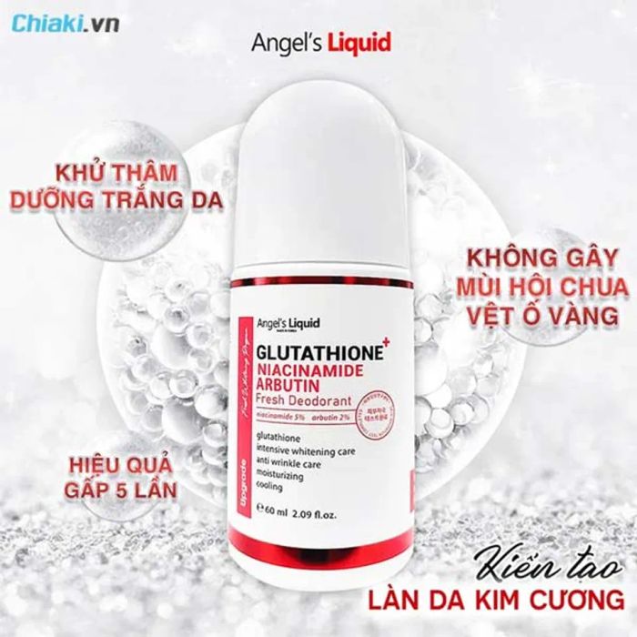 Lăn khử mùi giảm thâm nách Angel's Liquid Glutathione - Giải pháp toàn diện cho làn da nách sáng trắng, tự tin.