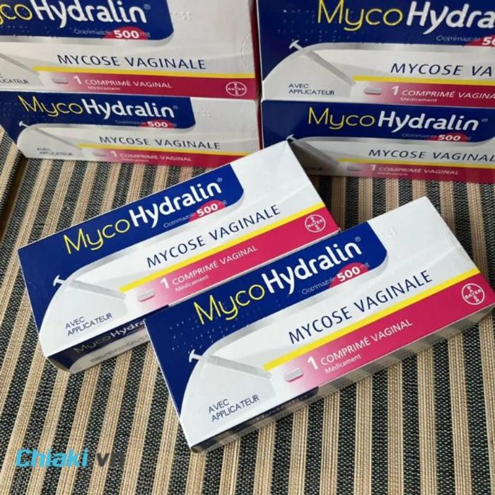 Viên đặt phụ khoa trị nấm ngứa của Pháp MycoHydralin 500mg