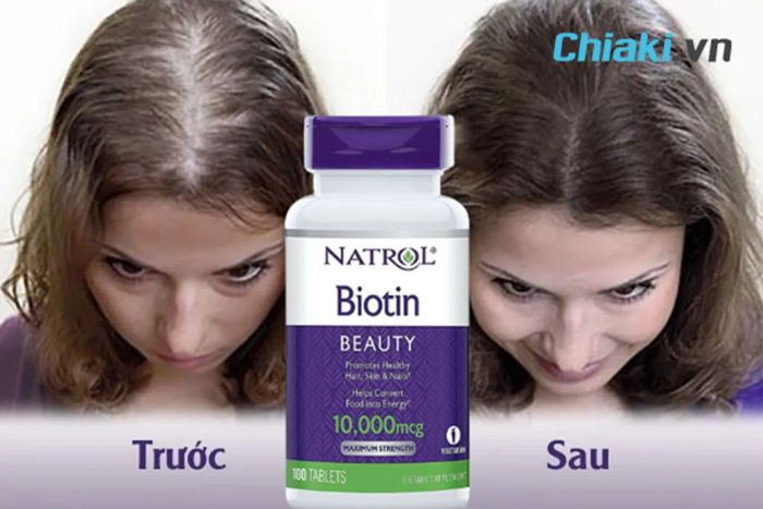 Viên uống Biotin Natrol 10000 mcg của Mỹ