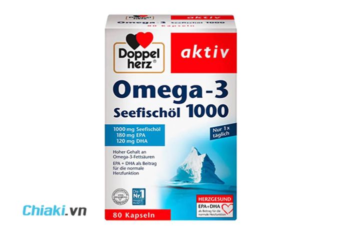 Dầu Cá Đức Omega 3 Doppelherz Seefischol 1000mg + Vitamin E 80 Viên