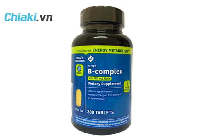Viên uống Siêu Phức Hợp Vitamin B với Biotin Vitamin C của Member's Mark