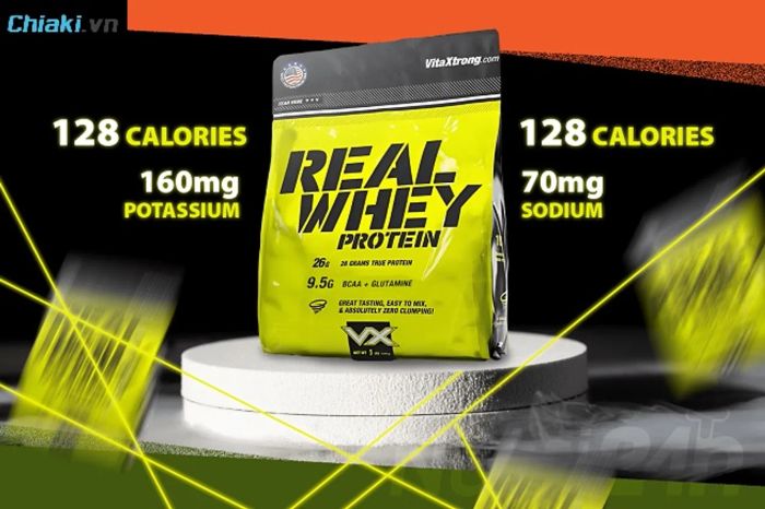 VitaXtrong Real Whey kết hợp từ Whey protein concentrate, Whey protein isolate, Whey peptides