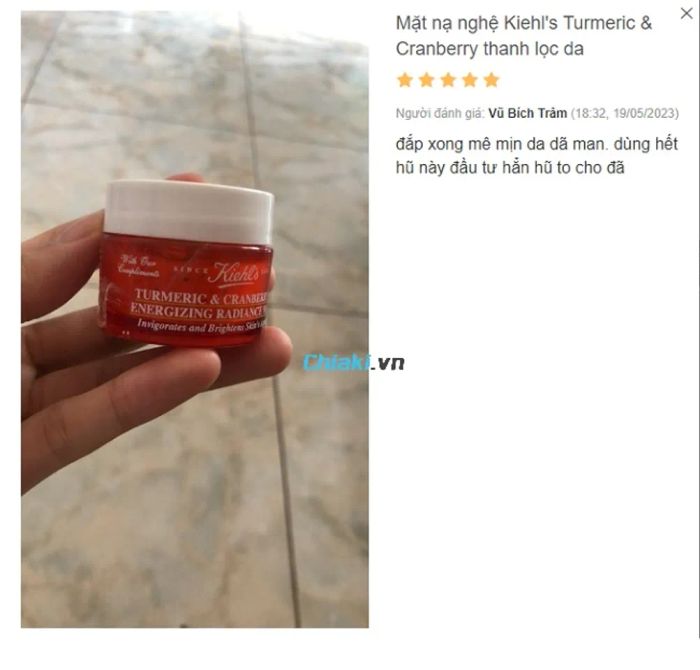 Review Mặt nạ dành cho da dầu lỗ chân lông to Kiehl's Turmeric & Cranberry 