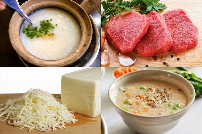 Cháo phô mai cho bé nấu với thịt bò