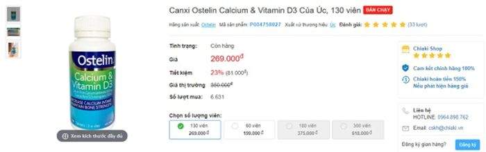 Mua Canxi Ostelin tại Mytour