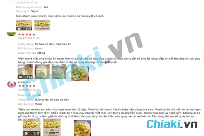 Nhận xét từ người dùng về viên tinh nghệ sữa ong chúa Tabaha 500g