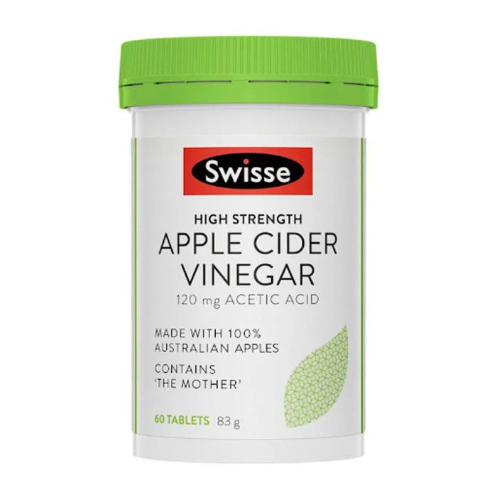 Viên Uống Giấm Táo Hỗ Trợ Giảm Cân, Thải Mỡ Bụng Swisse Apple Cider Vinegar 120mg Dạng Viên