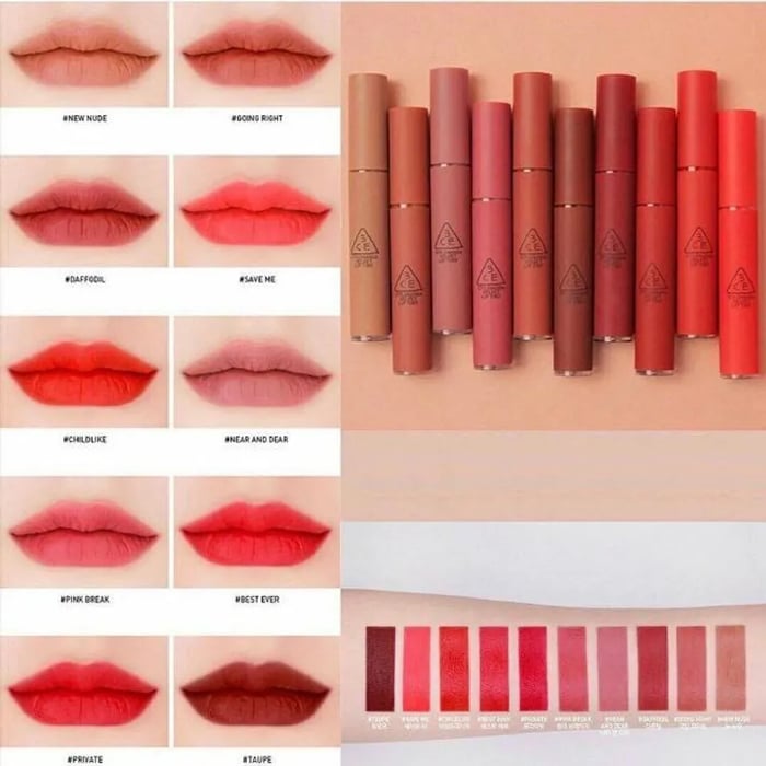 Son kem lì 3CE Velvet Lip Tint gây ấn tượng mạnh mẽ với mọi người