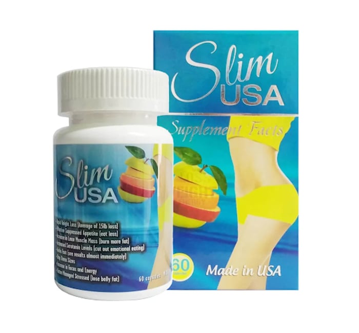 Viên Uống Hỗ Trợ Giảm Cân, Thải Mỡ Slim USA Của Mỹ, 60 viên