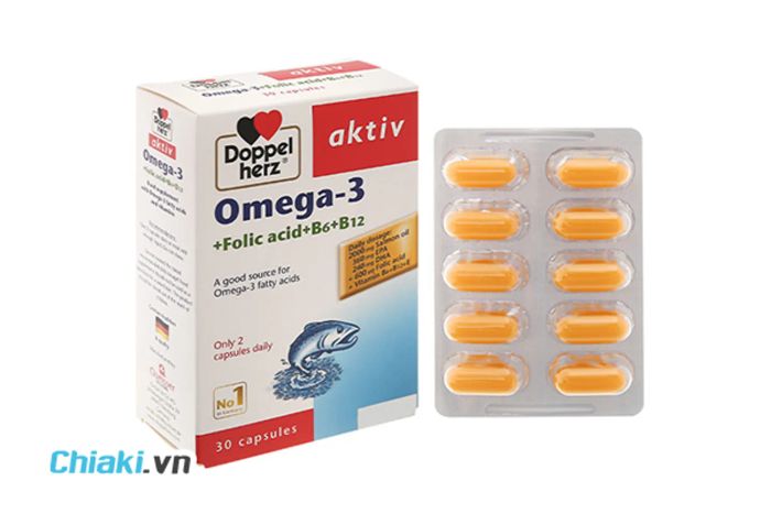 Viên Uống Doppelherz Omega 3 + Folic Acid + B6 + B12