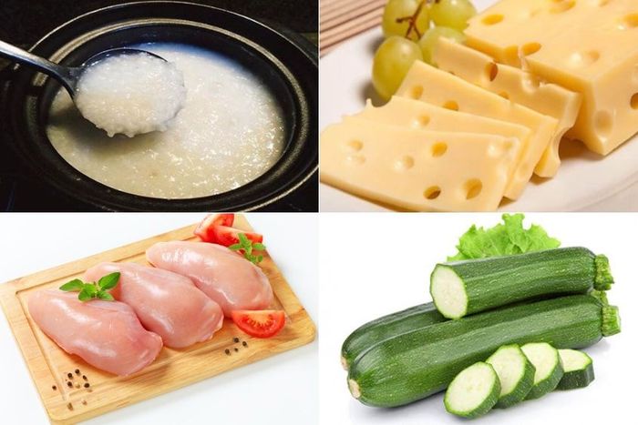 Cháo phô mai cho bé nấu với gà và bí ngòi