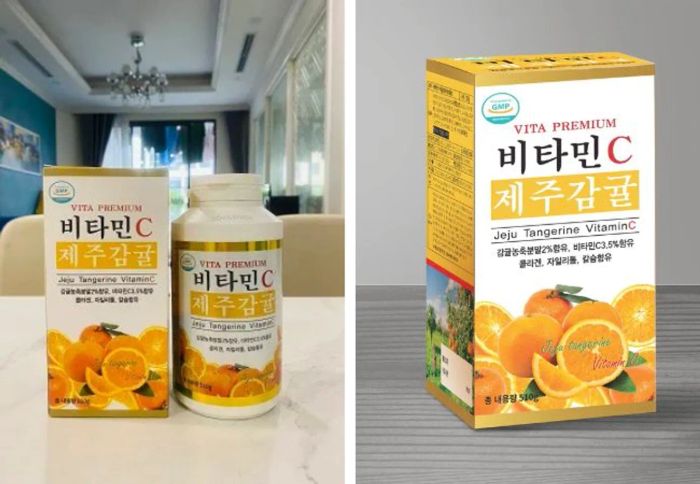 Vitamin C Hàn Quốc dạng viên vị quýt Vita-Premium Jeju