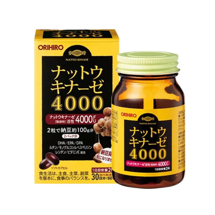 Viên uống Orihiro Nattokinase 4000FU, thuốc bổ não của Nhật dành cho người cao tuổi