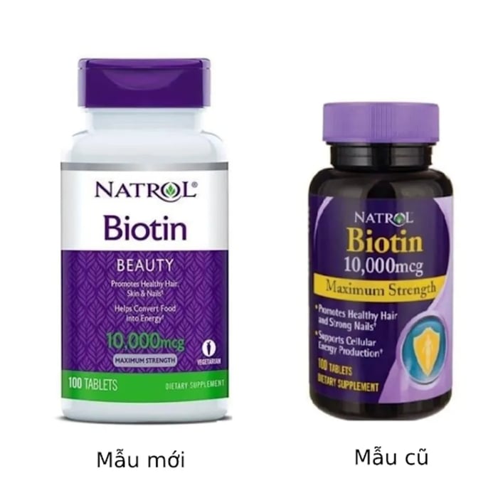 Viên Uống Chống Rụng Tóc Natrol Biotin 10000 Mcg Mỹ, Hộp 100 Viên