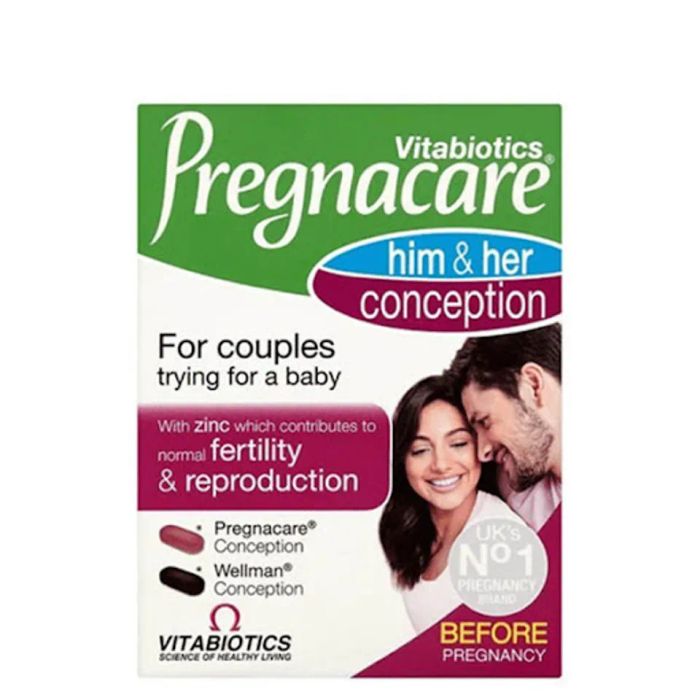 Viên Uống Bổ Trứng, Tăng Khả Năng Thụ Thai Pregnacare Him & Her Conception, Hộp 60 Viên