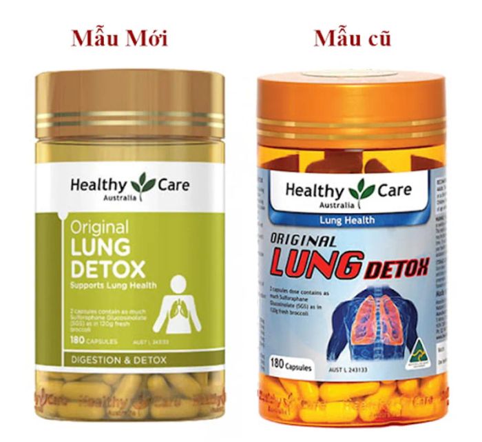 viên uống bổ phổi Healthy Care Lung Detox Original, 180 viên