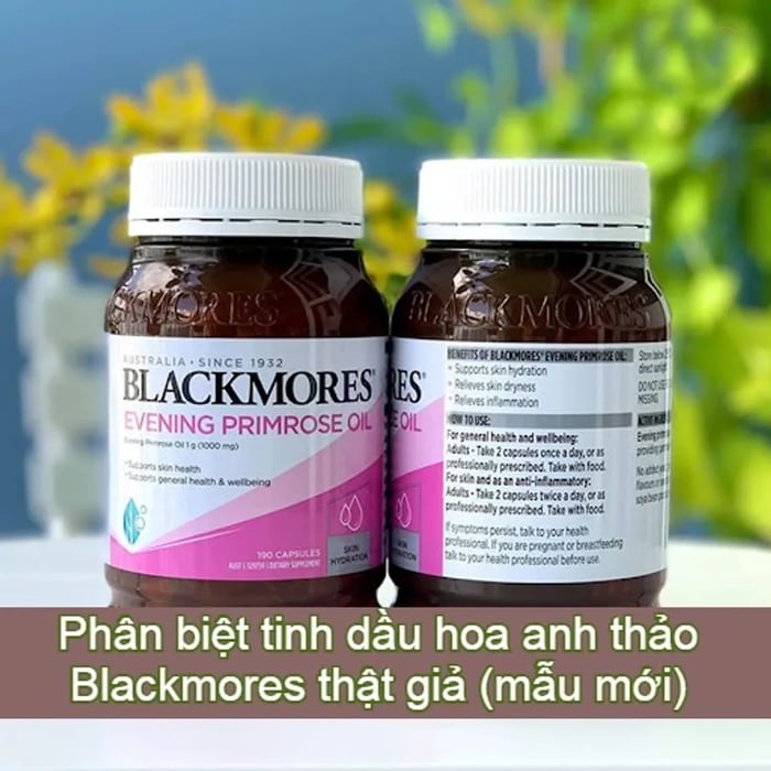 phân biệt tinh dầu hoa anh thảo Blackmores thật giả