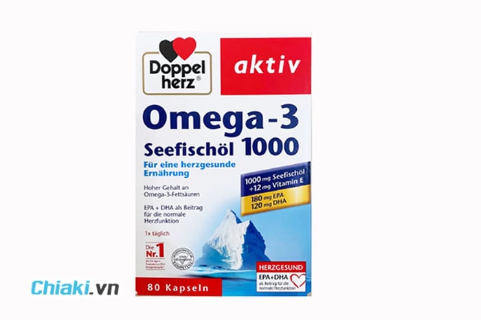 Dầu cá Đức Omega 3 Doppelherz Seefischöl 1000 mg + Vitamin E 