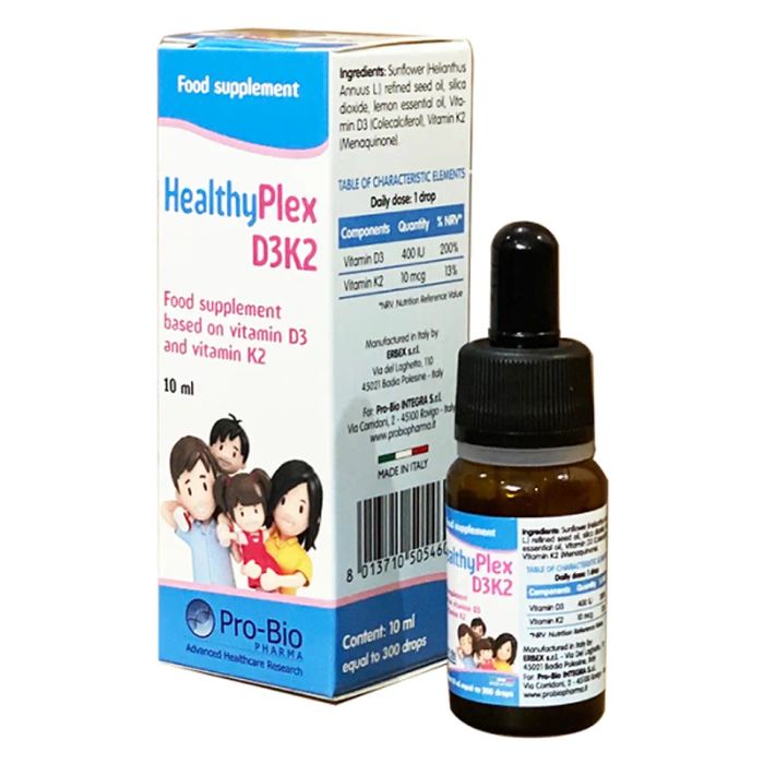 Vitamin D3 K2 HealthyPlex D3 K2 cho trẻ