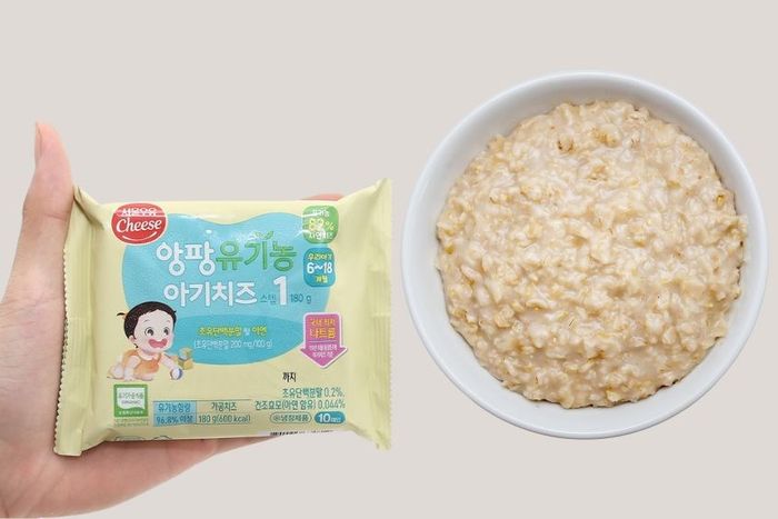 Thêm phô mai hữu cơ tách muối Seoul Milk Step 1 để làm cho súp yến mạch thêm thơm ngon