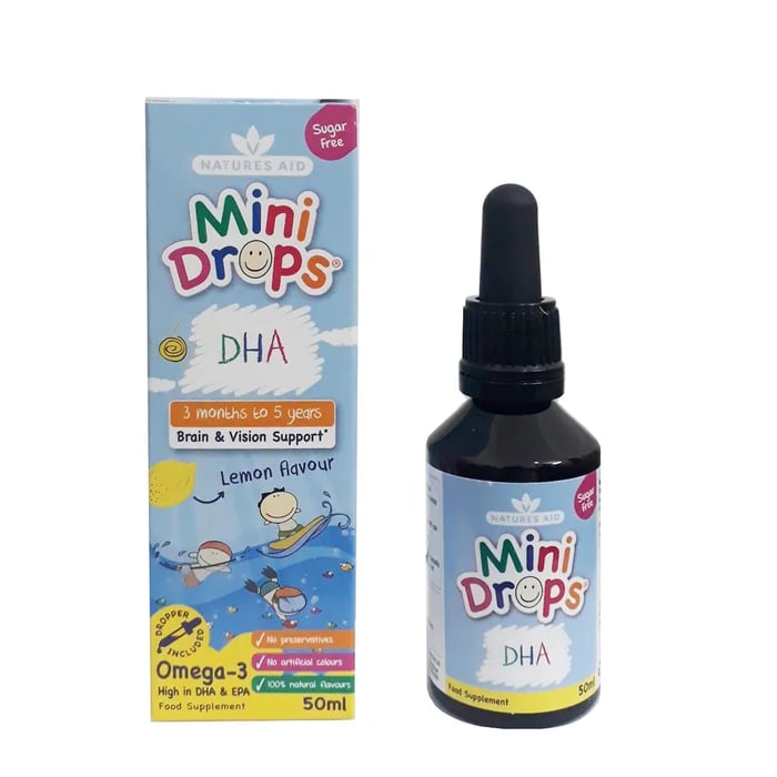 DHA Drops Natures Aid - Thuốc bổ não cho trẻ em dạng giọt 