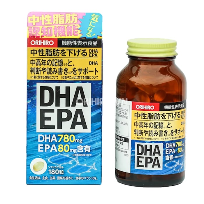 Viên Bổ Não Của Nhật DHA EPA Orihiro Nhật Bản, Lọ 180 Viên